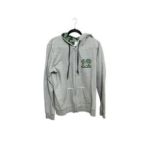 Lady 12 Woman’s Gray Seattle Seahawk Sweat Jacket Hoodie Full Zip Size L Pockets